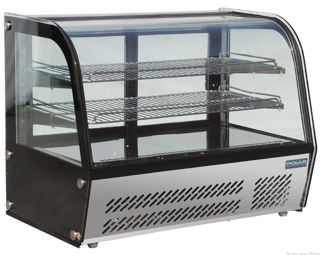 Polar Refrigeration Curved Glass Countertop Display Cabinet 120L
