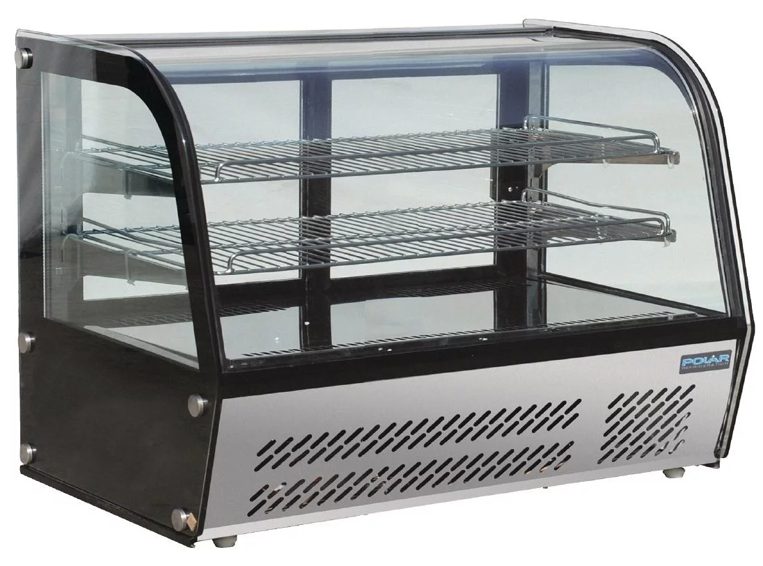 Polar Refrigeration Curved Glass Countertop Display Cabinet 160L
