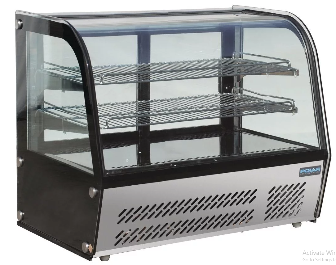 Polar Refrigeration Curved Glass Countertop Display Cabinet 100L